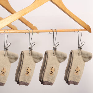 【Free Shipping】Stainless Steel Clothes Hangers Clip with Hook Socks Drying Clip Document Storage with Hook clip