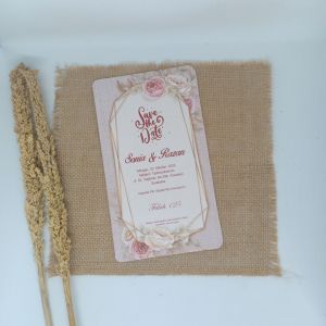 100 pcs Undangan Pernikahan Vintage F125