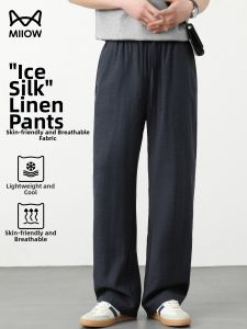 MiiOW | Bamboo Linen Light and Airy Mens Pants Loose Straight Leg