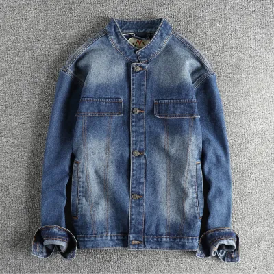 Vintage Motorcycle Style Denim Jacket