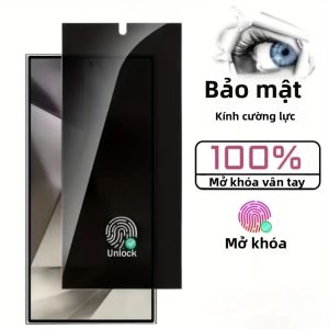 Kính Cường Lực Bảo Vệ Màn Hình Chống Nhìn Trộm NNBILI Cho Samsung Galaxy S25/S24/Ultra/Plus Hỗ Trợ Mở Khóa Vân Tay