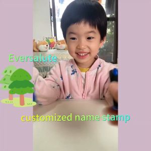 DIY Customized Name Stamp For KidsClothing With 30 pcs Name StickersWaterproof Rubber StampClothing Stamp Name Chop Seal For School UniformNon-Fading Name ChopSuitable for Boys and Girls