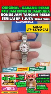 CASIO ORIGINAL - CASIO LTP-1376D-7A3 - WOMEN CT - STAINLESS - Silver - Jam dunia JD18ST # Jam Tangan Wanita Jam Wanita Jam Tangan Anti Air + CASIO LTP-1376D LTP 1376D 7A3 LTP-1376D 1376 D LTP1376 LTP1376D LTP-1376 $  S003