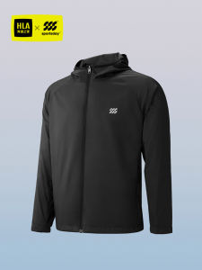 HLA Sportsday Mens Jacket 2024 Autumn New SUWUKOU Collaborative Outerwear Standard Fit Printed Dark Grid Texture Nylon