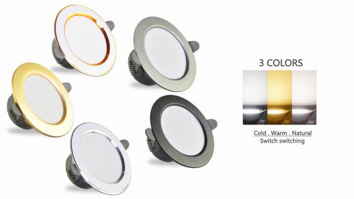 6PCS LED Downlight Recessed Pin Lights Panel Ceiling Light, 2 Color Temperature 120° Wide Angle 10 Years Warranty