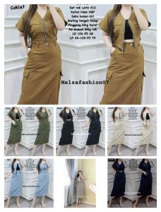 SET CARGO LORIN LENGAN PENDEK RESLETING LINEN