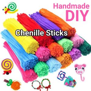 100pcs DIY Craft Chenille Sticks Twisting Tie Chenille Stems Rod Colorful Sticks Kids Toy Handmade Bouquet Flower Materials Set Handmade Gift