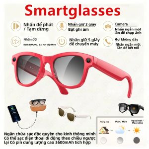 Kính Thông Minh Tích Hợp Camera AI 800W Hỗ Trợ ChatGPT Điều Khiển Bằng Giọng Nói Truyền Dẫn WiFi HD 1200P Hộp Sạc 3600mAh