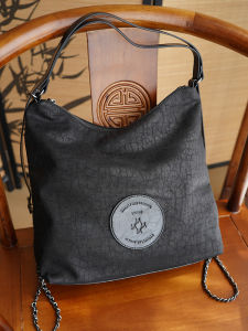 Silk Double-Shoulder Commuter Bag Traditional Chinese Style Xiangyun Silk Ladies Large Capacity Backpack Handbag Universal Use