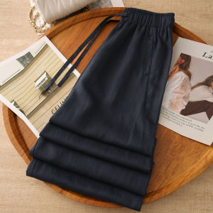 XIANGHOUMINCHU | Cool Leisure Summer Pants Dark Blue Lightweight Anti-UV Linen