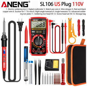 ANENG | ANENG SL106 Digital Electric Soldering Iron 60W Adjustable Temperature SZ852 Smart Multimeter Professional Repair Kit DIY Tools