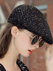 หมวกเบเร็ตแฟชั่นสำหรับผู้หญิง หมวกฤดูใบไม้ผลิและฤดูใบไม้ร่วง หมวกกันแดด หมวกฤดูหนาว หมวกปีกกว้างสีสดใส เครื่องประดับแฟชั่น