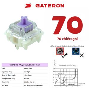 GATERON KS-9 Silent 3.0 Switch Dual Stage Spring 5Pin Pre-Lubed RGB Tuyến Tính/Xúc Giác Công Tắc Bàn Phím Cơ Cho AULA AJAZZ