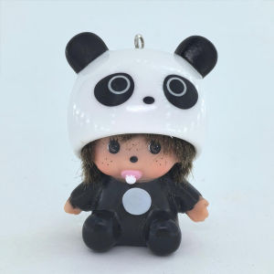 Sanrio | Cute Monchhichi Keychain Cartoon Hello Kitty Frog Panda Bee Doll Keyring Bag Pendant Fashion Accessories Gift