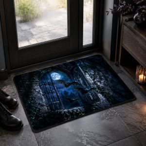 VIKAMA Vintage Castle Carpet Anti Slip Entrance Mat Gothic Halloween Party Home Decor