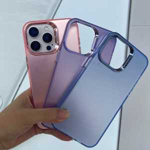 Apple 15Promax Phone Case Electroplated Frame Frosted Anti-fall Protection Simple Personality Creative Silicone Protective Cover