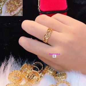 Nhẫn kim tiền nữ mạ vàng 24k cao cấp may mắn Thuylamshop không gỉ không đen không bay màu