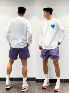 Áo Thun Dài Tay in Hình Trái Tim Cổ Điển Mỹ Dành Cho Nam Áo Thun Dài Tay Thường Ngày Mùa Thu Áo Thun Cotton Thoải Mái