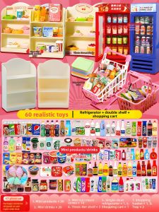Mini Realistic Grocery Store Shelf Toys