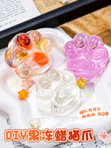DIY Jelly Wax Stamp Kit Crystal Electric Furnace Candle Making Tools Creative Toys for Girls Handmade Craft Cat Paw Design
