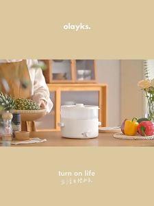 Nồi điện đa năng Olayks thiết kế nhỏ gọn phù hợp gia đình có thể dùng để nấu luộc chiên xào