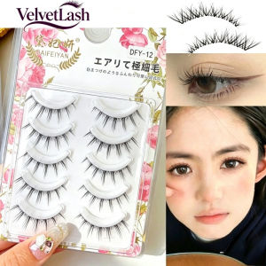 VelvetLash【Local Stock】5Pairs 100% Handmade Makeup Lashes False Eyelashes Natural Crisscross Messy Thick Soft Fake Eyelash Extension Makeup Tools New