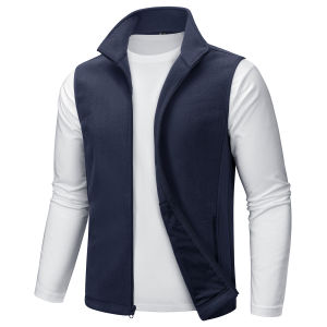 TACVASEN | TACVASEN Mens Fleece Vest Zip Up Lightweight Sleeveless Jacket Warm Polar Fleece Outerwear with Pockets Casual Golf Hiking Vest