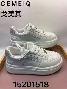 Gemeiqi Yellow Thick Bottom Sneakers Womens Casual Shoes Spring 2025 Cross Strap Fabric Lined round Toe mid Heel Slip-On