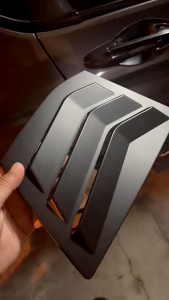 Honda City 2014 - 2019 Rear Side Louver Cover Window Triangle Mirror Cover Protector (Black Painted)