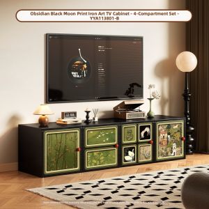 MR ART | Vintage Steel Space-Saving TV Cabinet Combo