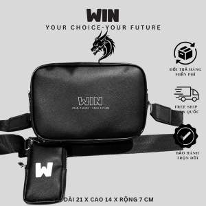 Túi Đeo Chéo Đeo Vai Nam Nữ WIN CROSSBAG W2 Chất Liệu Vải Da Gỗ Chống Nước Thời Trang Cao Cấp - Kt 21x14x7cm