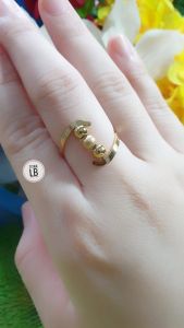 Cincin Boba Bola Titanium Perhiasan Fashion Wanita Stainless Steel Awet Anti Karat Xpid61