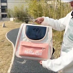 AHP-02 Tas Ransel Pet Hewan Kucing Anjing Bahan Waterproof & Transparan Design Modern Pilihan Warna Lucu