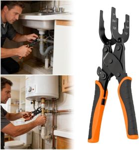 Push Fit Disconnect Tong Plier Tool for 1/2 3/4 1 Inch Push to Connect Fittings Removal on PEX Copper and Brass Pipes