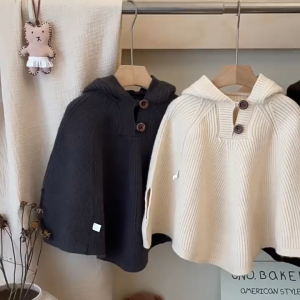 Áo choàng len có tay MINKBABY cho bé trai và gái 1-8 tuổi len đẹp dày dặn