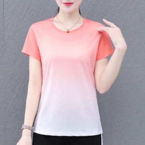 เสื้อยืดแขนสั้นผ้าไหมน้ำแข็ง TUCANO สำหรับผู้หญิง ฤดูร้อน 2025 แฟชั่นลำลอง เสื้อผ้ากีฬาสำหรับวิ่ง เสื้อผ้าทำงานแบบบาง แขนสั้น คอตั้ง