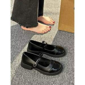 Giày oxford nữgiày búp bê Mary Jane lolita bệt đốc mũi tròn đế bằngda bóng dễ phối đồ