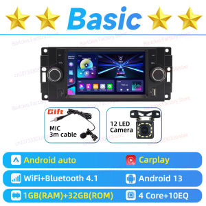 1Din 6.2" Screen Carplay Radio Stereo Head Unit Android Car Multimedia for Dodge Dakota Durango 1987-2000 GPS Autoradio