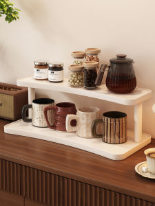 Desktop Cup Holder Rack Table Cup Storage Shelf Entrance Coffee Water Cup Storage Tea Cup Organizer Simple Design Density Board