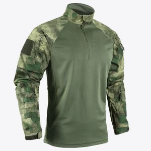 Army Outdoors T Shirt Long Sleeve Combat Shirt Tactical Clothing BreathableTraining Hunting Clothes Hiking Shirt Work Wear Men