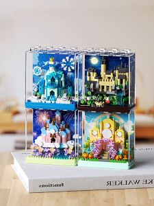 MEKANSM Blok Bangunan Perakitan Mainan Kastil Putri Bricks Hadiah Anak Perempuan Mengandung Akrilik Tahan Debu