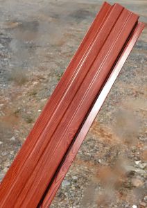 รั้ว ระแนง เมทัลชีท ลายไม้สักแดง หนา0.35มิล🔥10-13-17cm.🌻ราคาส่งโรงงาน