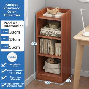 Easy-to-Use Multi-layer Bookshelf Narrow Design Storage Cabinet Wall-side Placement