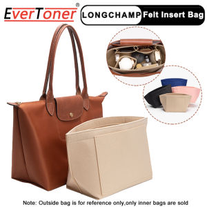EverToner Felt Bag Organizer For Longchamp S/M/L Tote Bag Purse Organizer Insert Handbag Storage Cosmetic Liner Bag Support Shaper