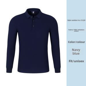 Long Sleeve Polo Shirt Company Logo Printed Workwear for Autumn Season Supermarket Staff Uniform Casual Leisure Activity