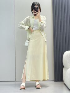 High Waist Half Elastic Waist Skirt: A Commute Style Women's Midi Skirt