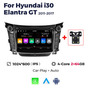 7 Car Radio for Hyundai I30 Elantra GT 2011-2017 Carplay Android Auto Screen Multimedia Player GPS Navigation RDS FM Autoradio