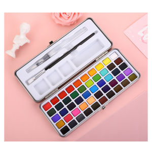 50/72/90/100 Colors Watercolor Paint Solid Glitter Watercolor Set Box Gouache Pigment Drawing Painting Art Supplies
