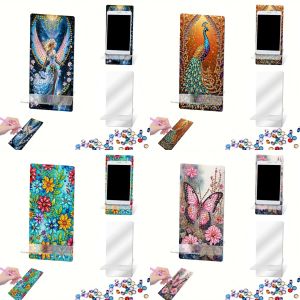 1 set of DIY animal/figure/flower/diamond painting phone stand kit diamond art phone stand and mirror craft kit for beginners