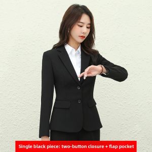 HANYINGMEI | Black Womens Business Suit Jacket for Spring and Autumn College Students and Short Women